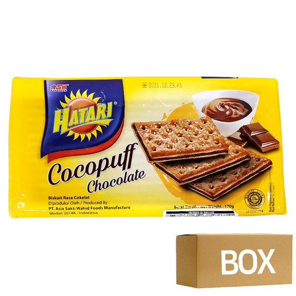 하타리 코코퍼프 초콜릿맛 비스킷 과자 170g x 21개 1박스